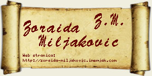 Zoraida Miljaković vizit kartica